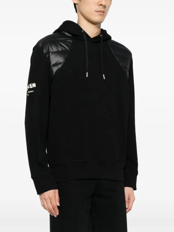 Alexander McQueen Padded Panel Hoodie | Black | FARFETCH JO