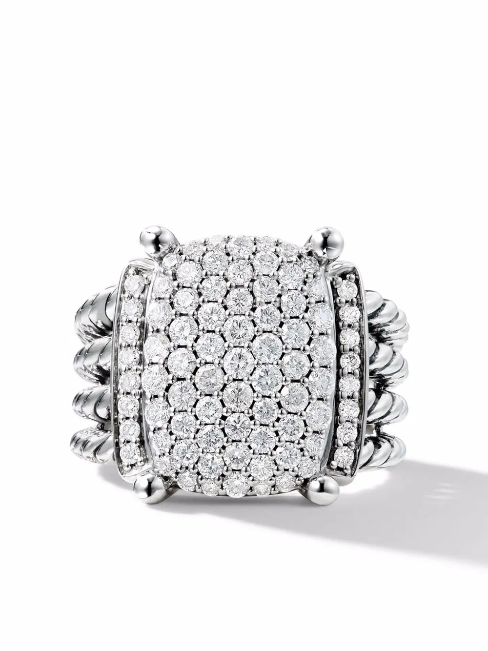 

David Yurman sterling silver Wheaton pave diamond ring