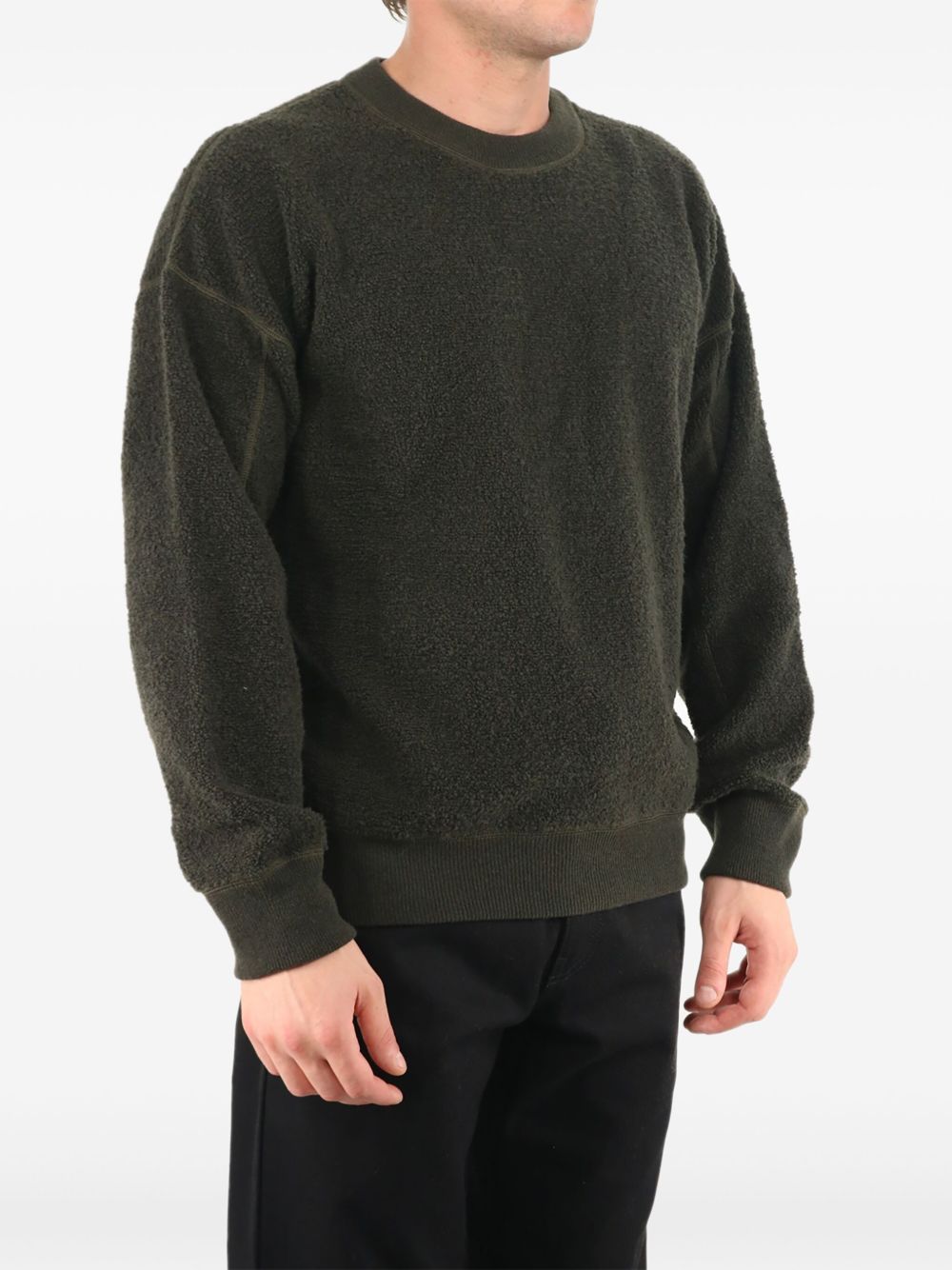 Ten C Omkeerbare sweater met ronde hals - Groen