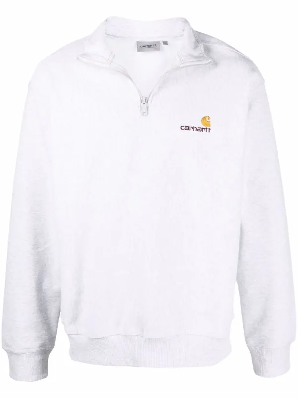 Carhartt WIP American Script half zip Sweatshirt Grey FARFETCH ZA