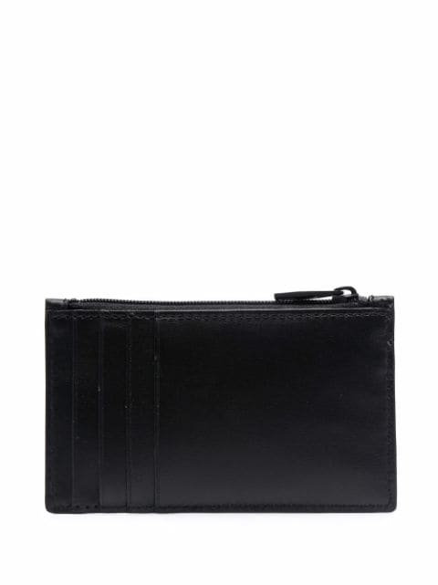 logo-print leather wallet