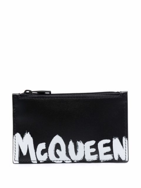 logo-print leather wallet