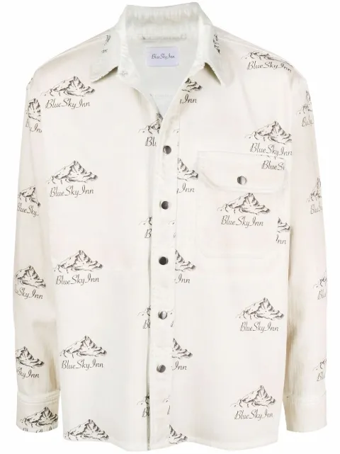 BLUE SKY INN logo mountain-print jacket