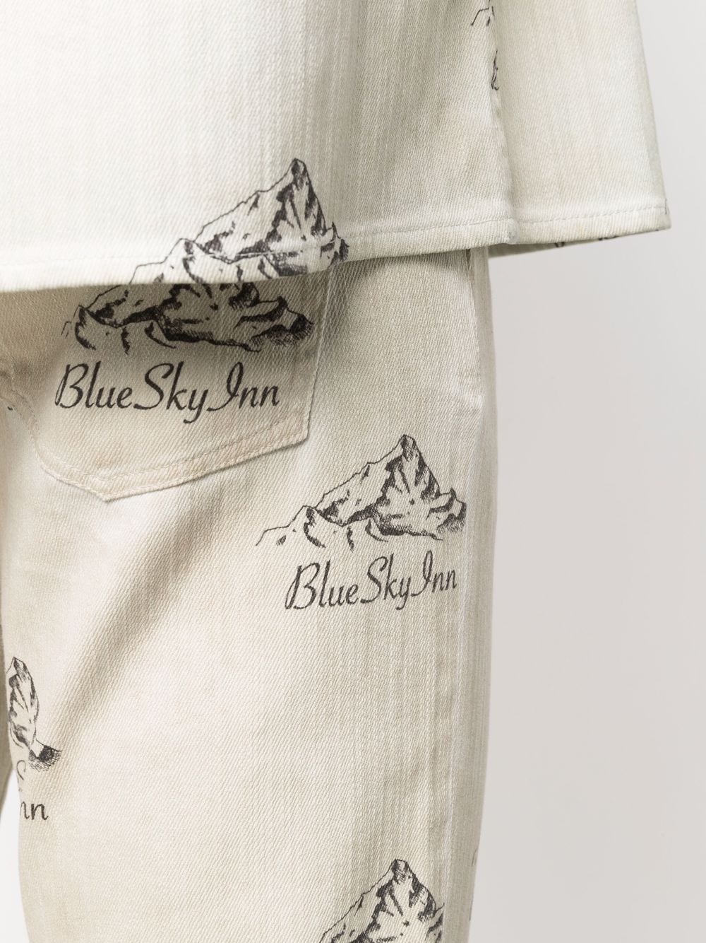 Shop Blue Sky Inn Logo Print Trousers In Nude