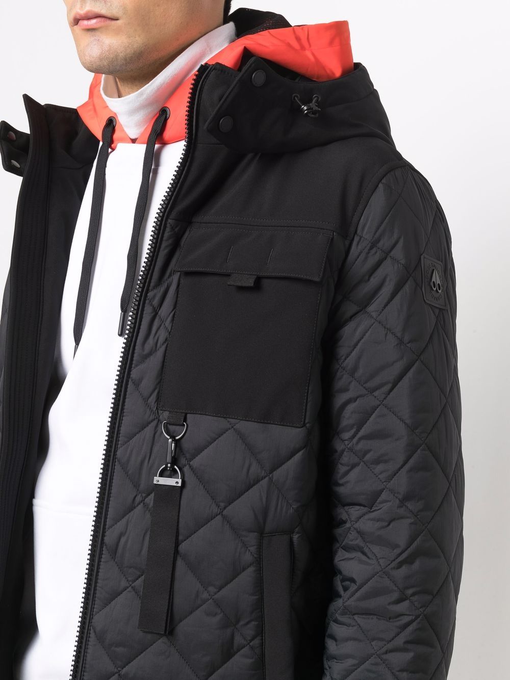 фото Moose knuckles quilted hooded jacket