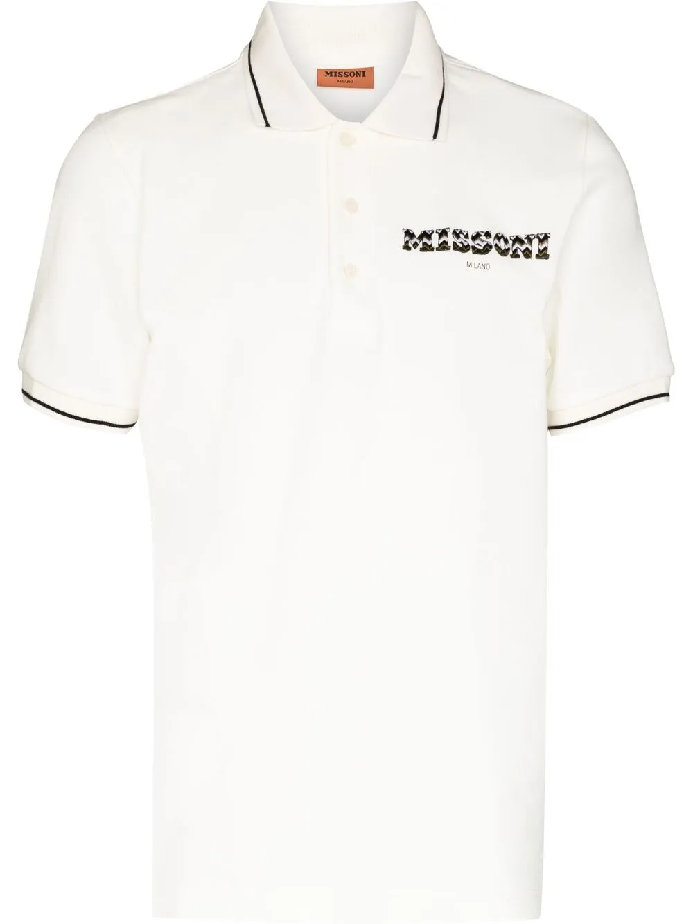 

Missoni camisa tipo polo con logo estampado ZigZag - Blanco