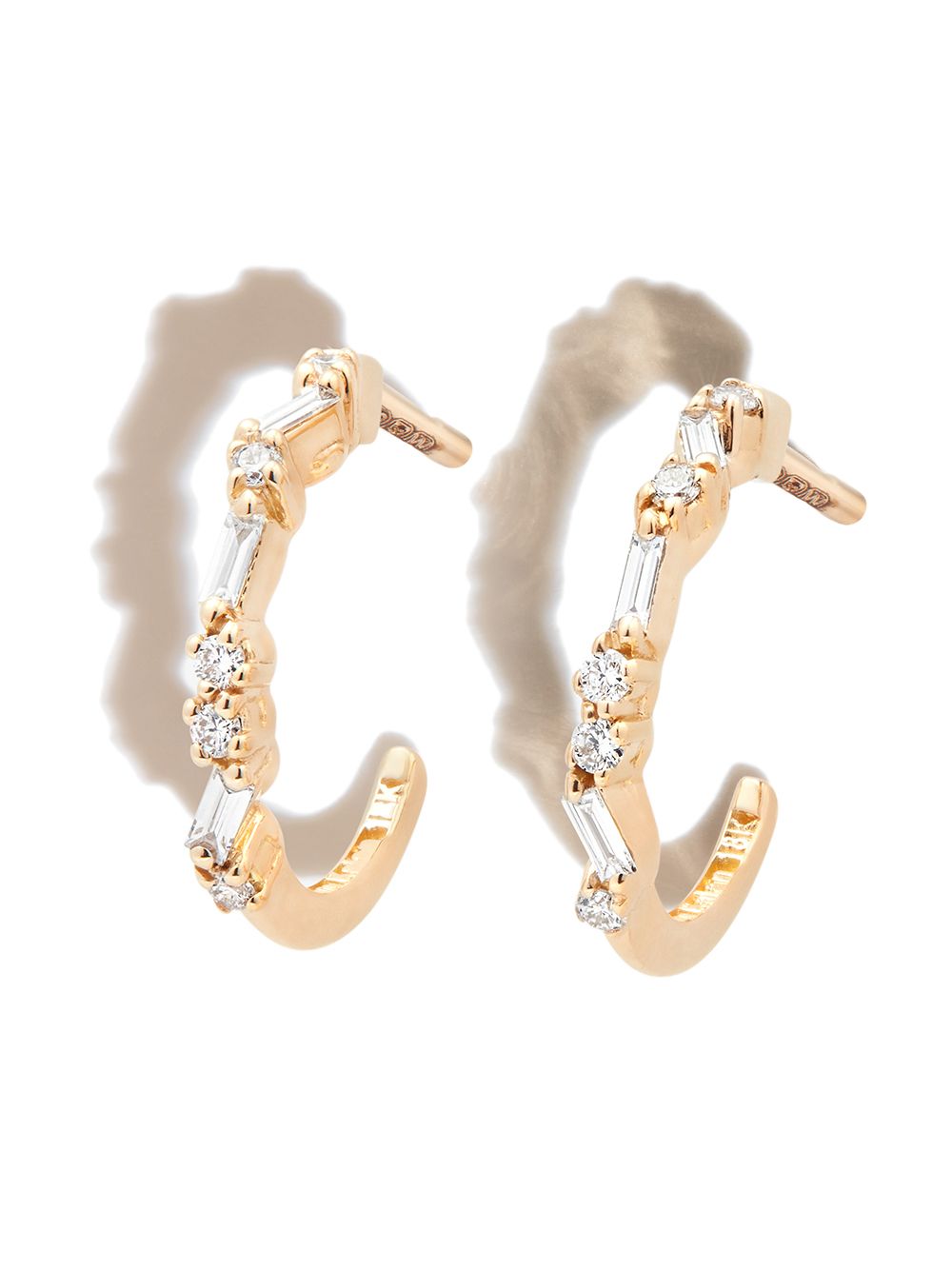 18kt yellow gold diamond hoop earrings