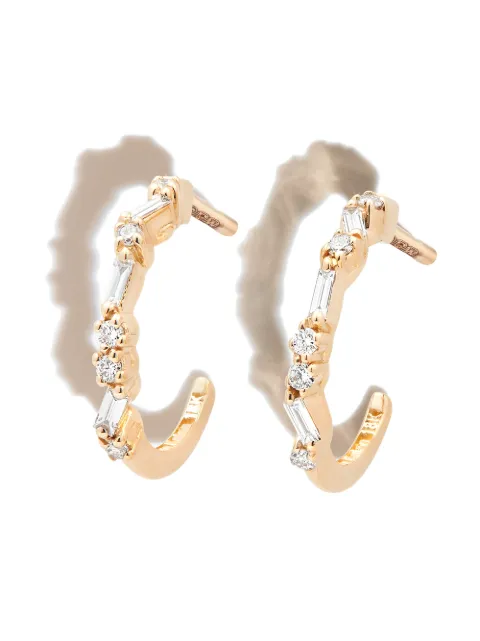 Suzanne Kalan 18kt yellow gold diamond hoop earrings