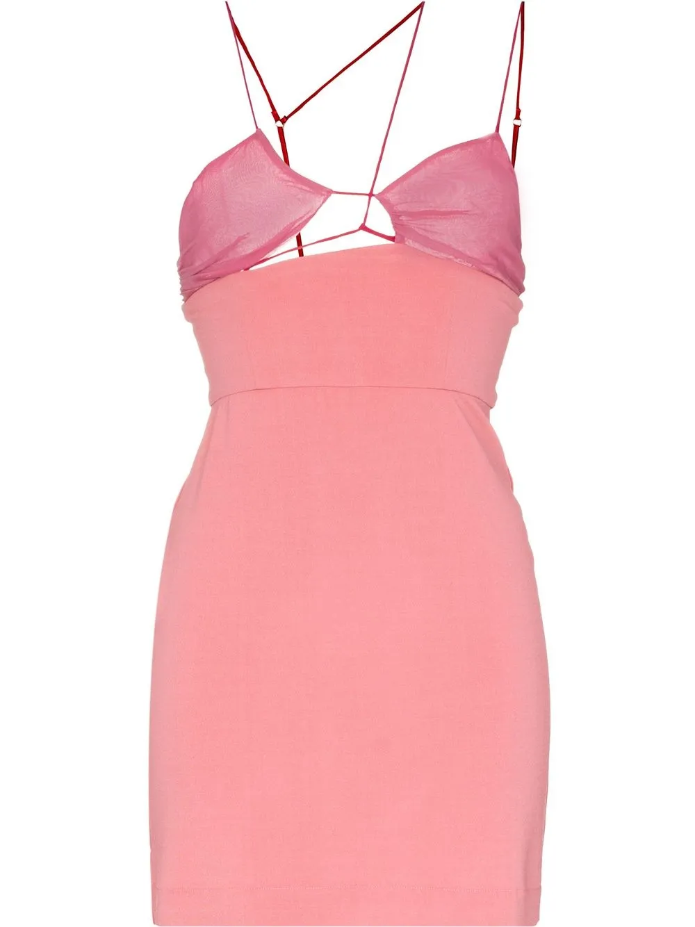 

Nensi Dojaka strap-detail asymmetric minidress - Pink