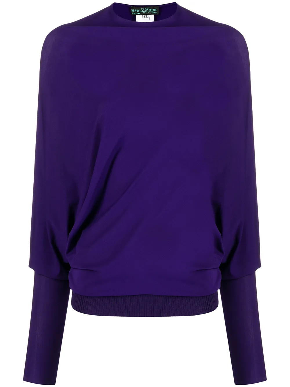 

Herve L. Leroux blusa manga larga drapeada - Morado