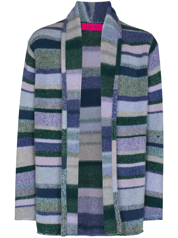 the elder statesman striped cashmere cardigan