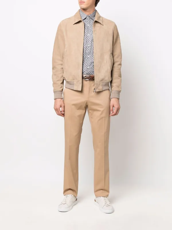 Ferragamo Four Seasons Suede Bomber Jacket | Neutrals | FARFETCH