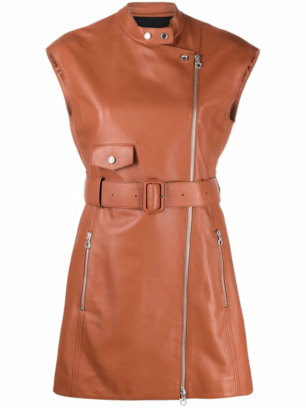 

Salvatore Ferragamo sleeveless biker mini dress - Brown