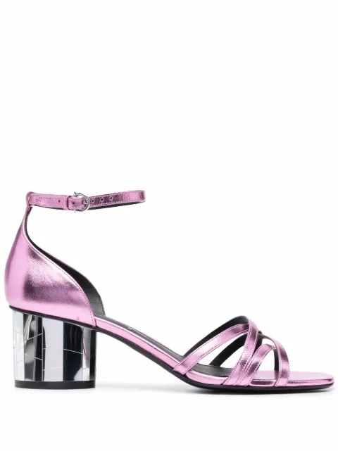 Ferragamo mirrored 60mm heel sandals