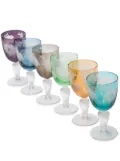 POLSPOTTEN Peony wine glasses (set of 6) - Blue