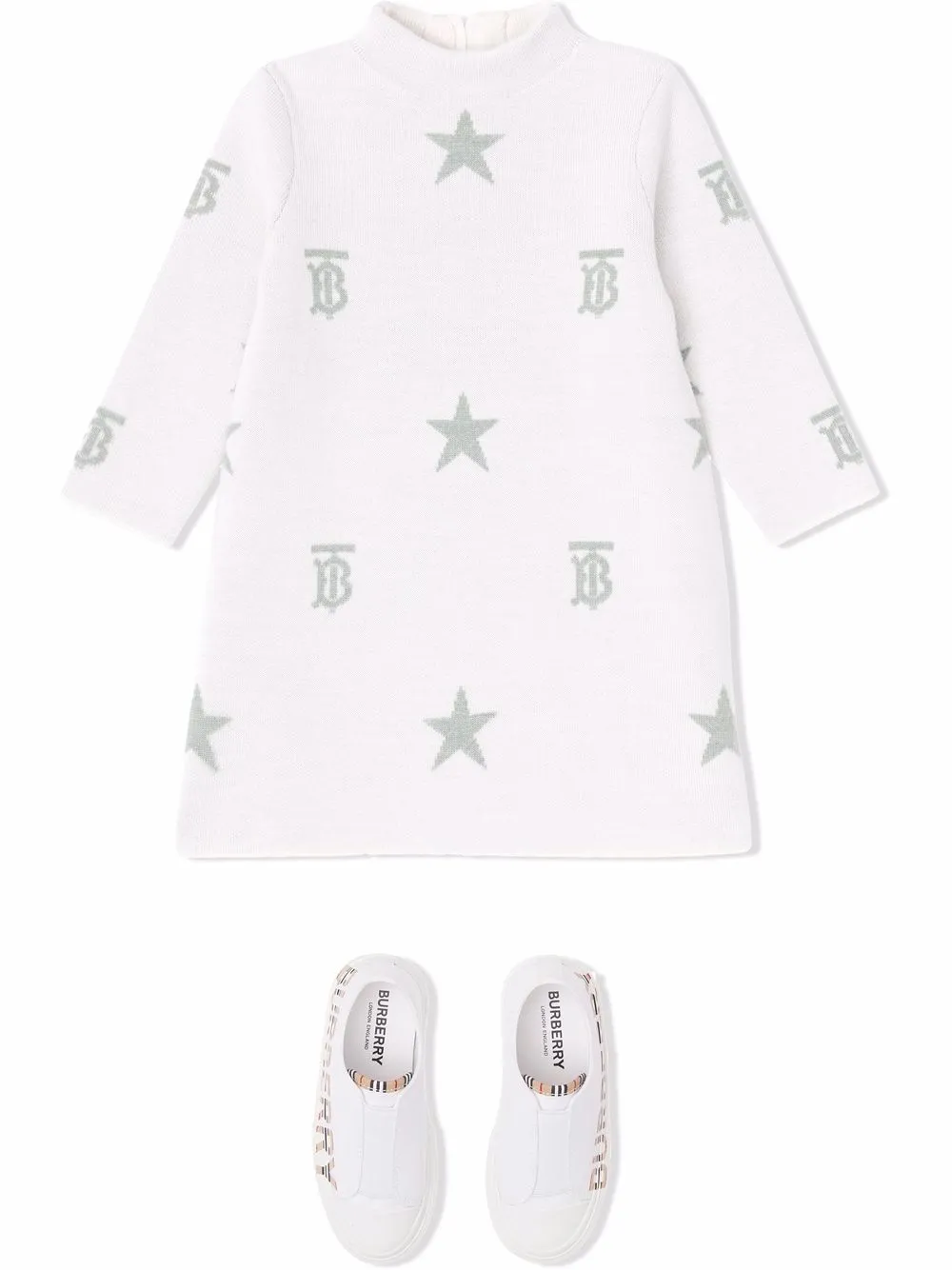 фото Burberry kids платье с узором star and monogram