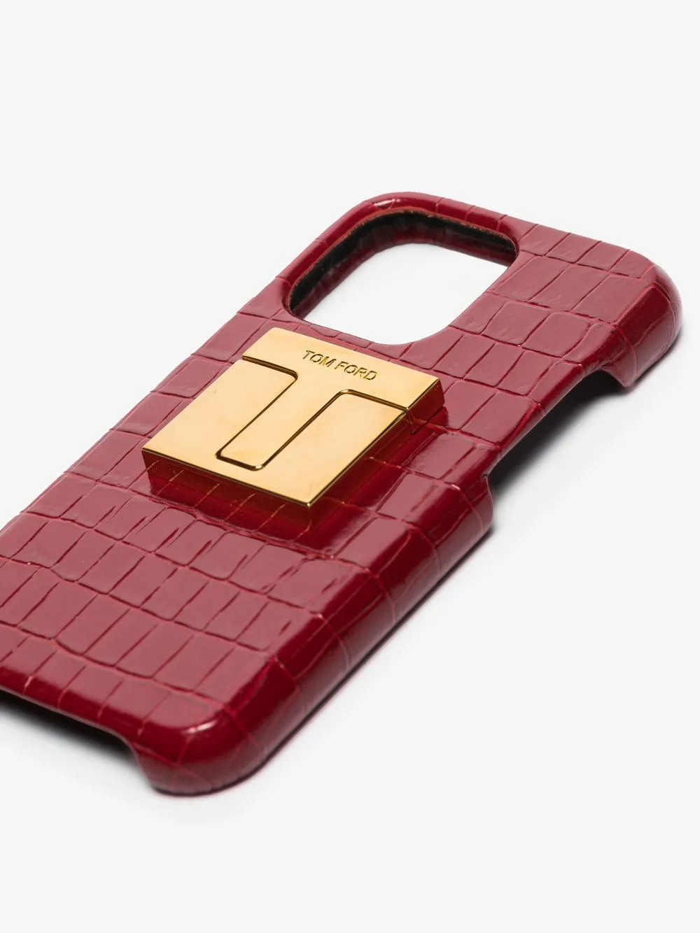 Tom Ford Crocodile-effect Iphone 12 Case In Red