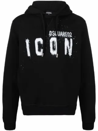 Dsquared2 Icon paint-splatter Cotton Hoodie - Farfetch