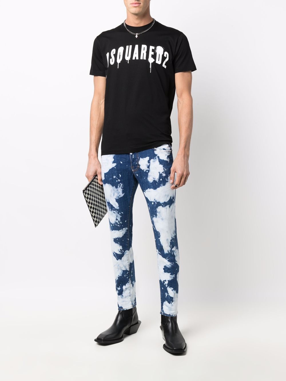 Dsquared2 Jeans met verfspatten - Blauw