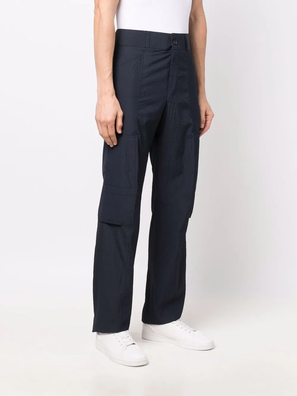 FERRAGAMO MULTI-POCKET SEERSUCKER TROUSERS
