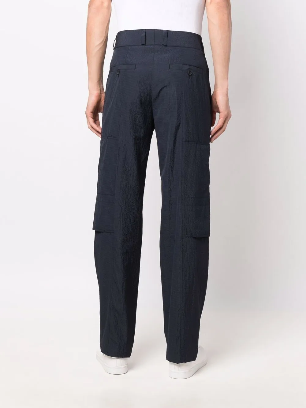 FERRAGAMO MULTI-POCKET SEERSUCKER TROUSERS