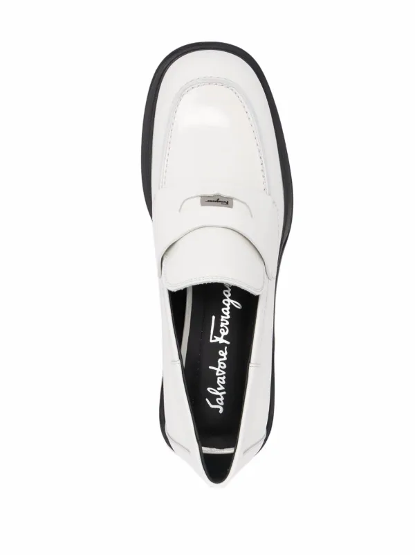 Ferragamo Nyx 30 Patent Leather Loafers | White | FARFETCH