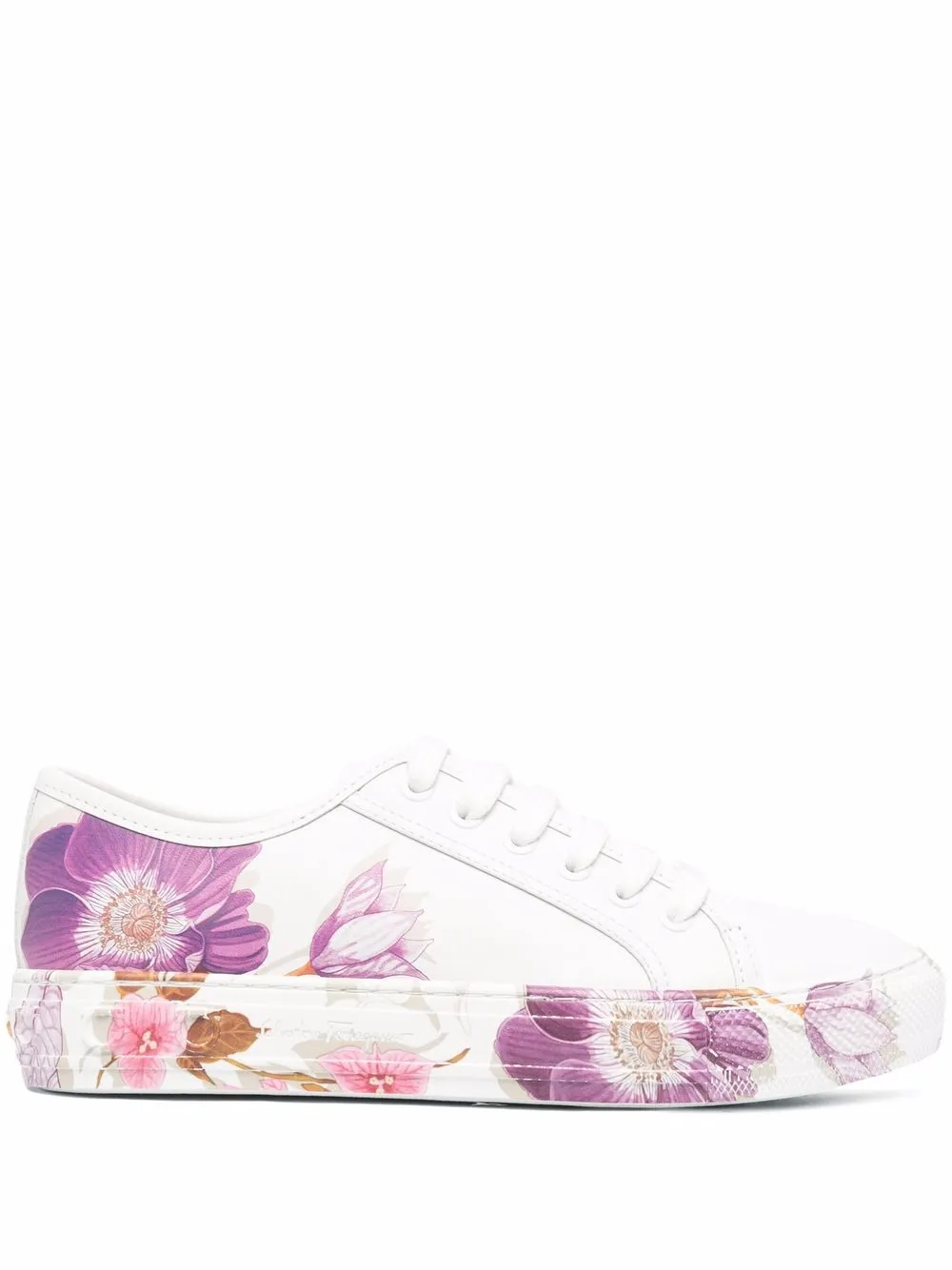 flora-print low-top trainers
