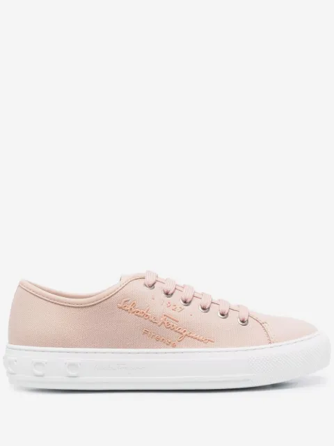 logo-embossed low-top sneakers