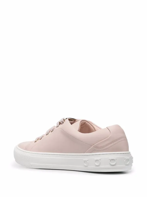 Ferragamo ピンクスニーカー Ferragamo Mesh Suede lace-up Sneakers | Pink | FARFETCH MY