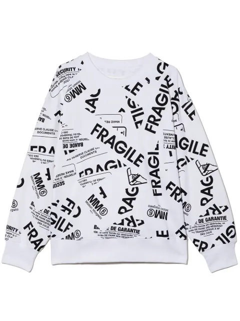 MM6 Maison Margiela Kids Fragile crew neck sweatshirt