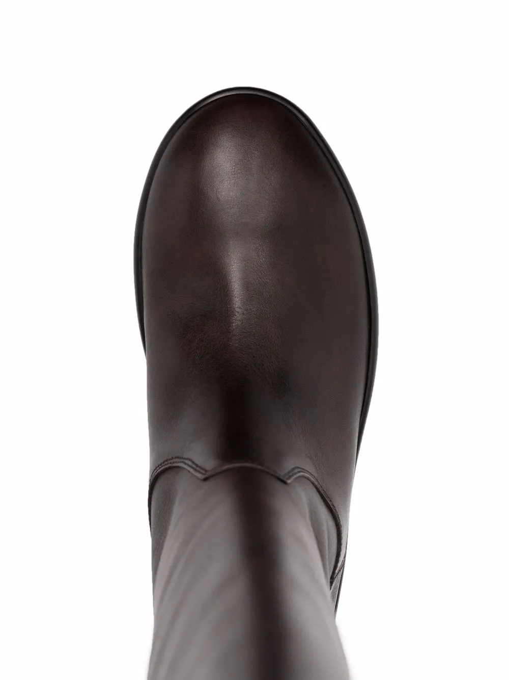 The Row knee-length leather boots Brown