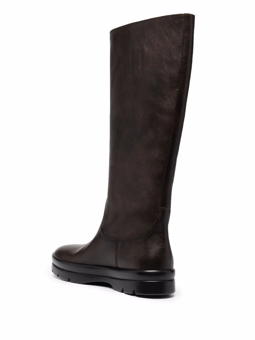 The Row knee-length leather boots Brown