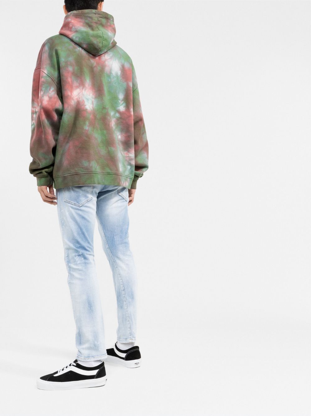 Cheap DSQUARED2 tie-dye logo-print hoodie Men