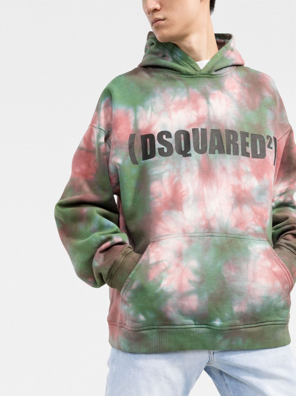 Cheap DSQUARED2 tie-dye logo-print hoodie Men