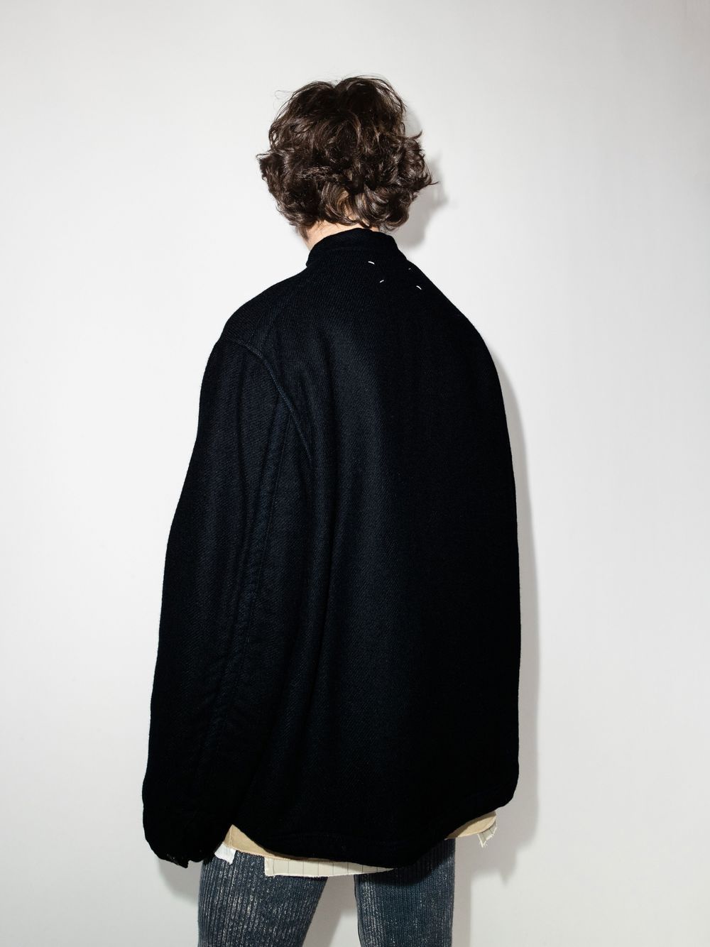 Maison Margiela Collarless Wool Jacket - Farfetch