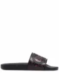 Ferragamo Groove logo-embossed sliders - Black