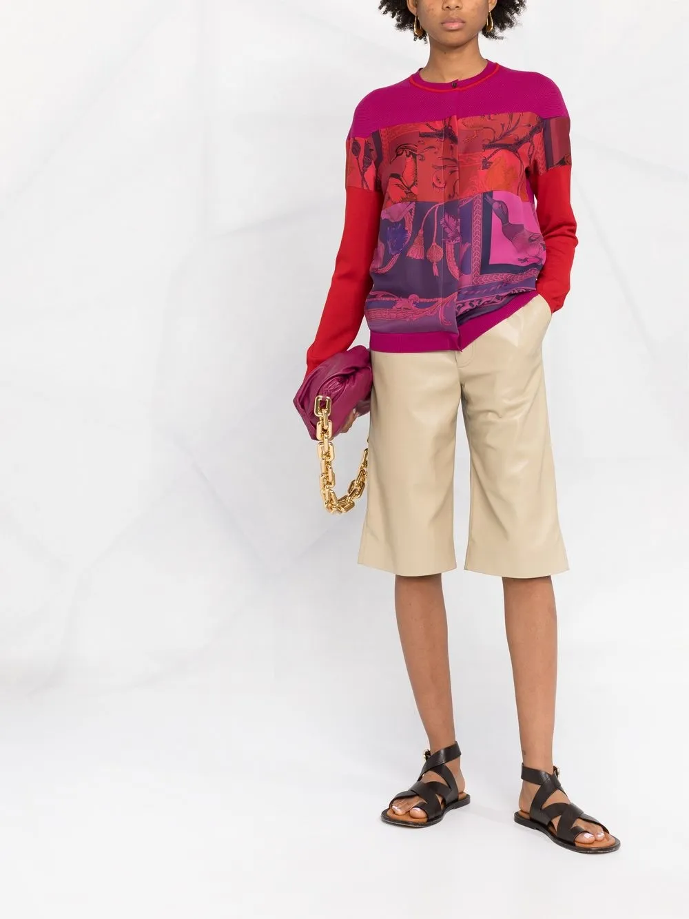 Ferragamo heritage-print panelled cardigan | Cardigans | Image 2