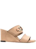 Ferragamo Chaim 75mm suede wedge mules - Neutrals