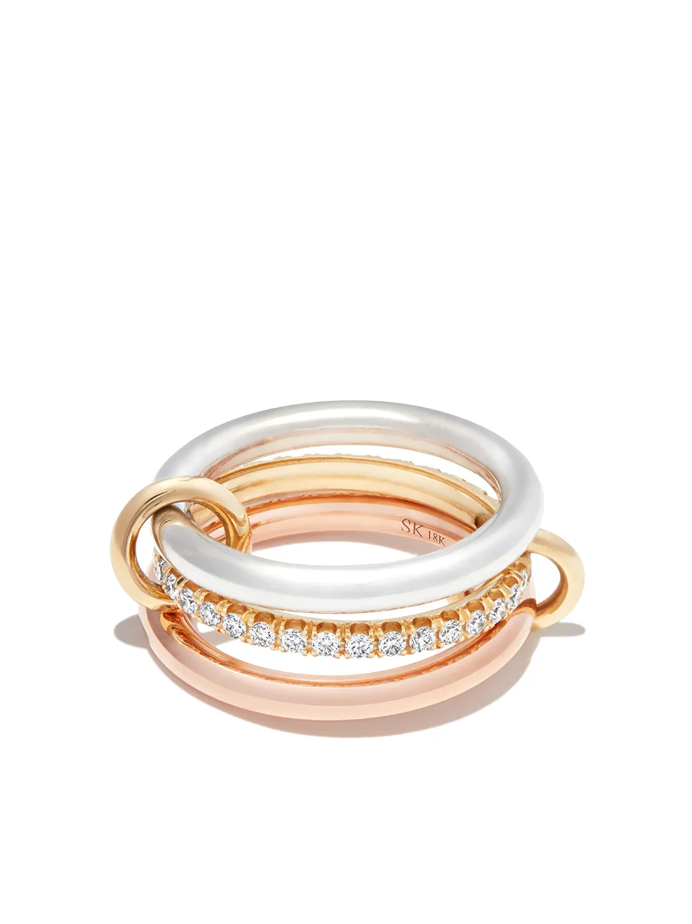 

Spinelli Kilcollin anillo Libra Petite en oro de 18kt con diamantes - Plateado