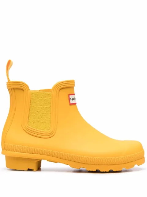 yellow hunter ankle boots
