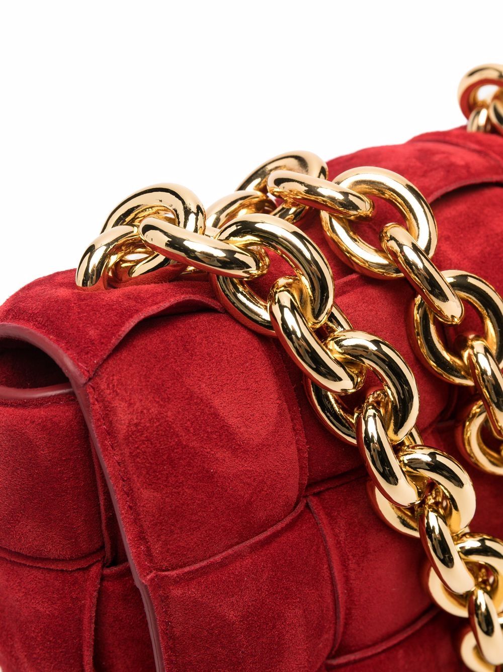 Shop Bottega Veneta The Chain Cassette Shoulder Bag In Rot