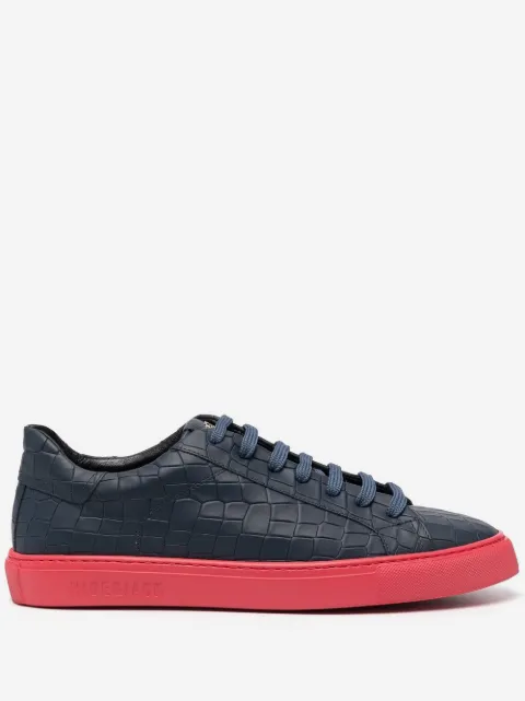 Hide&Jack crocodile-embossed low-top leather sneakers 