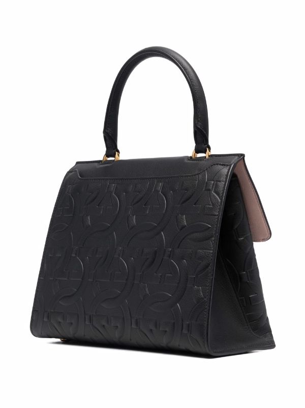 louis vuitton black embossed tote