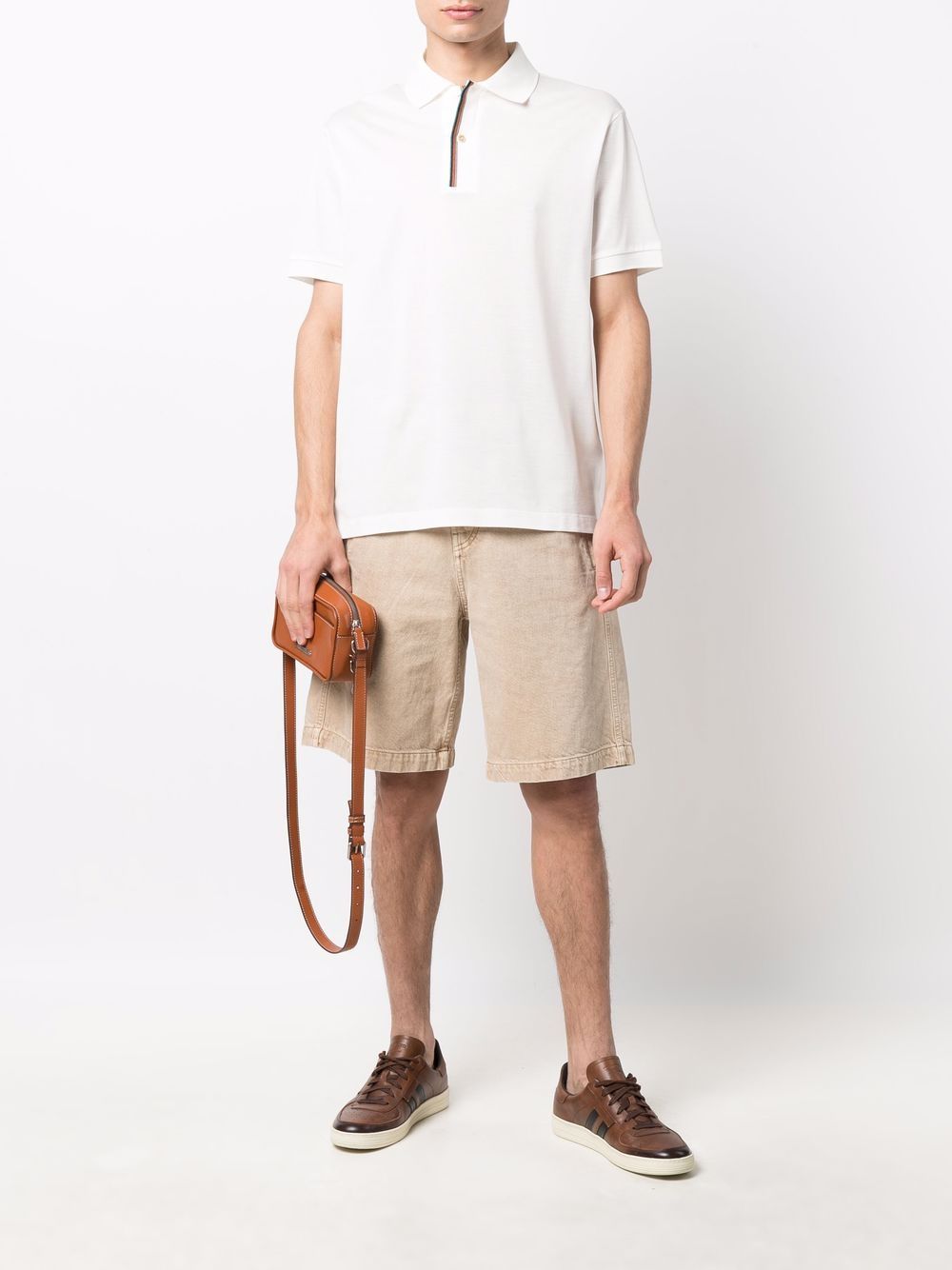 Paul Smith Poloshirt met gestreepte afwerking - Wit