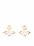 Vivienne Westwood logo faux-pearl earrings - Gold