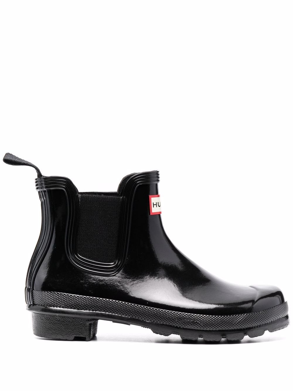 hunter black ankle boots