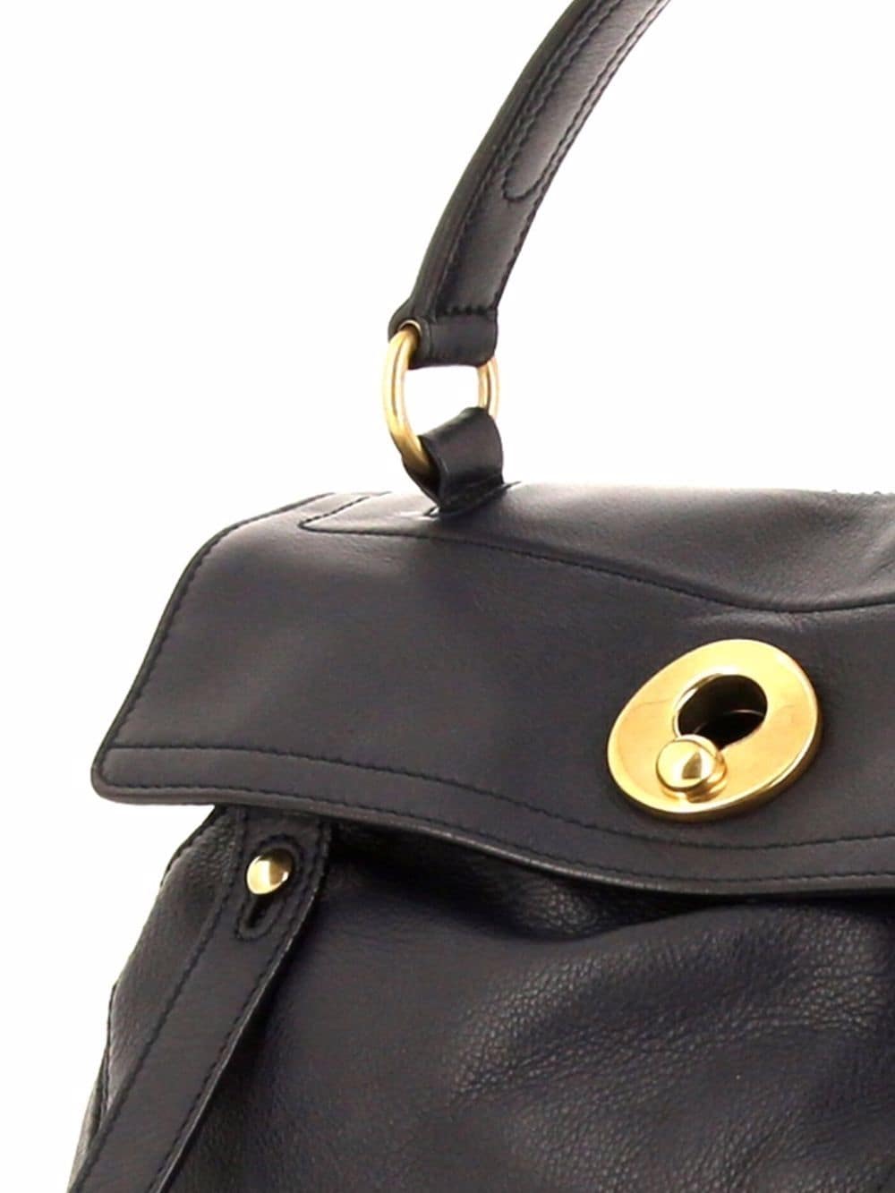 Pre-owned Saint Laurent Muse Two Leather Bag In Black