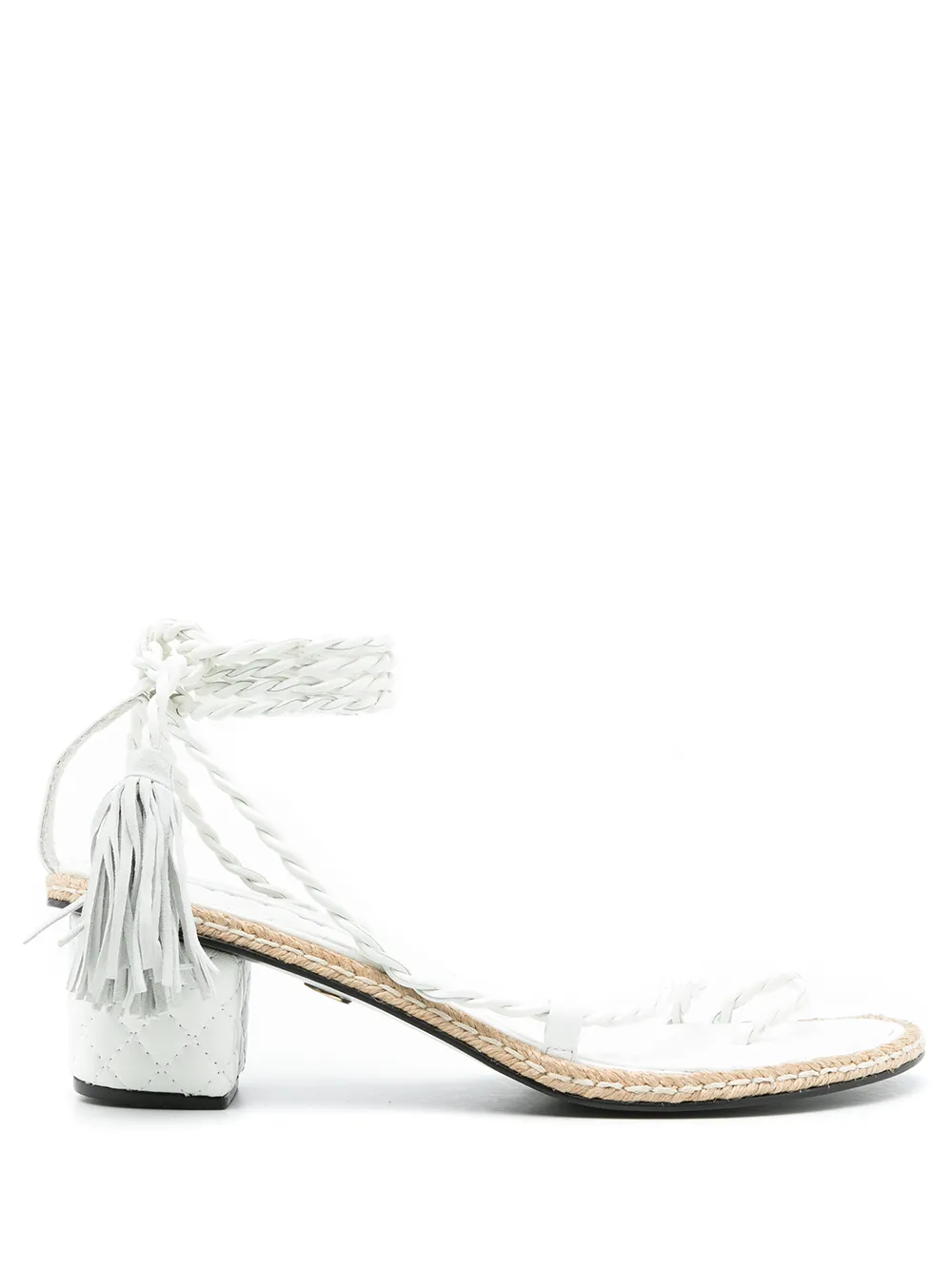 

Andrea Bogosian leather tassel-trim sandals - White