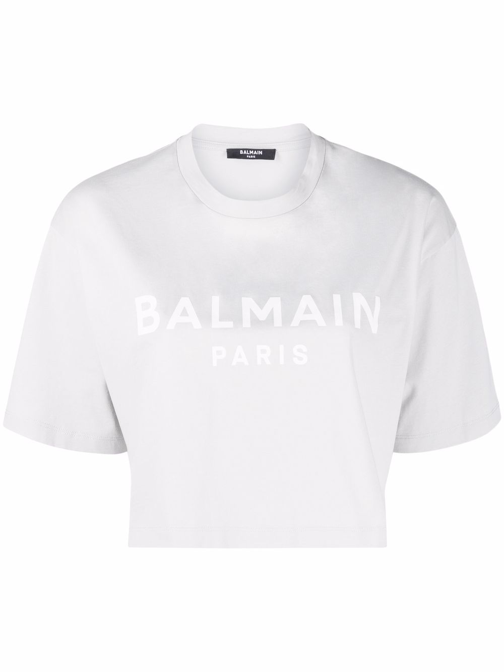 

Balmain logo-print cropped T-shirt - Grey