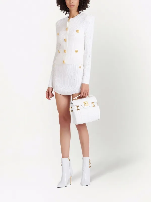 Balmain fine-knit button-fastening Cardigan | White | FARFETCH